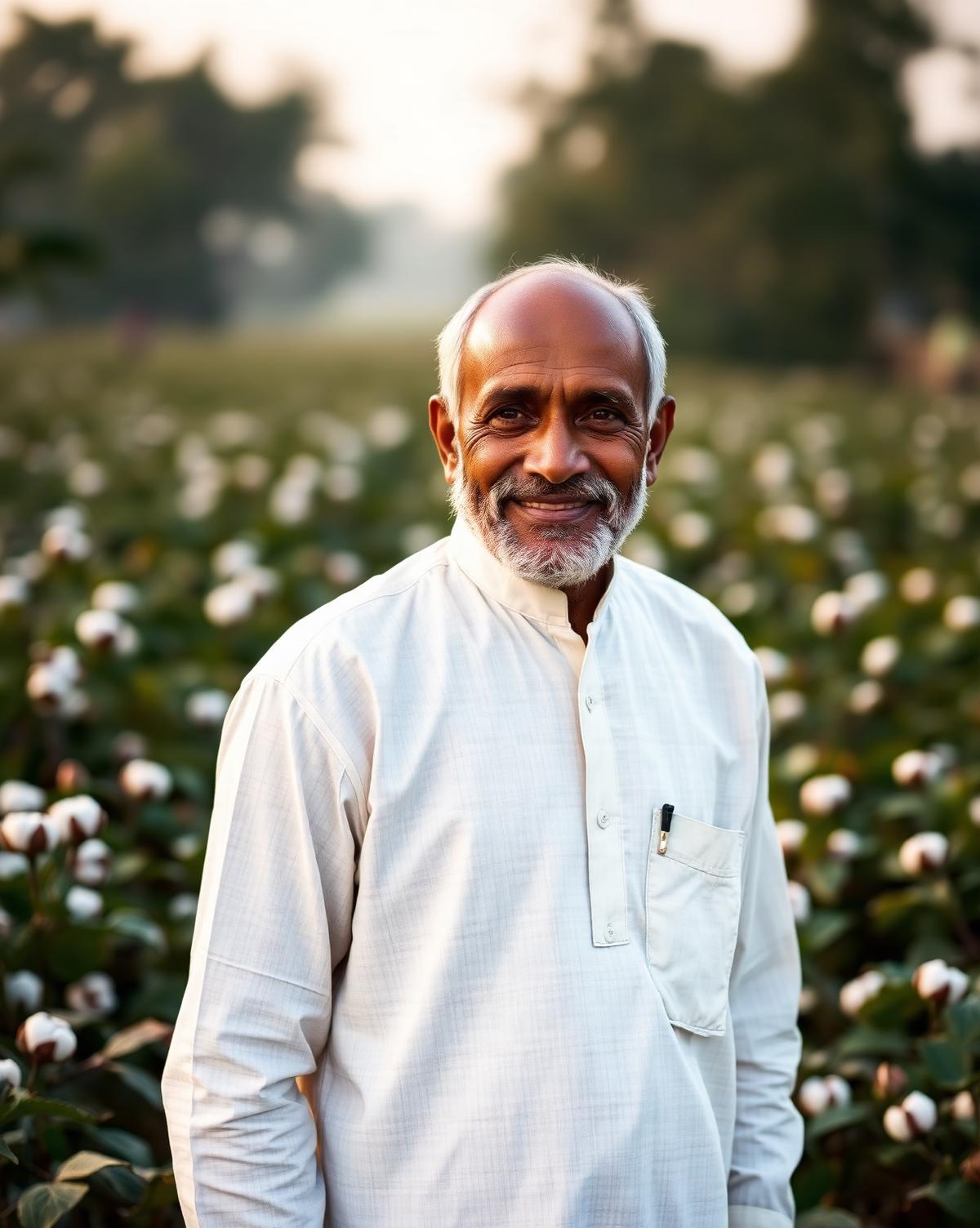 Portrait of an Indian cotton farmer